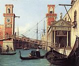 Canaletto Paintings - View of the Entrance to the Arsenal (detail) by Canaletto